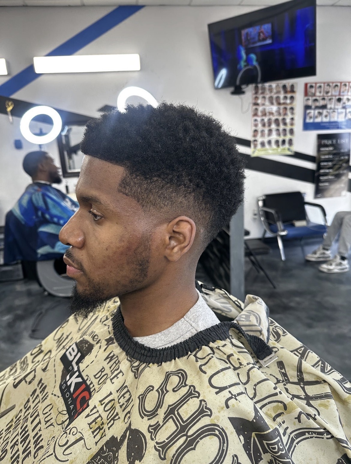 High top fade with clean edge up